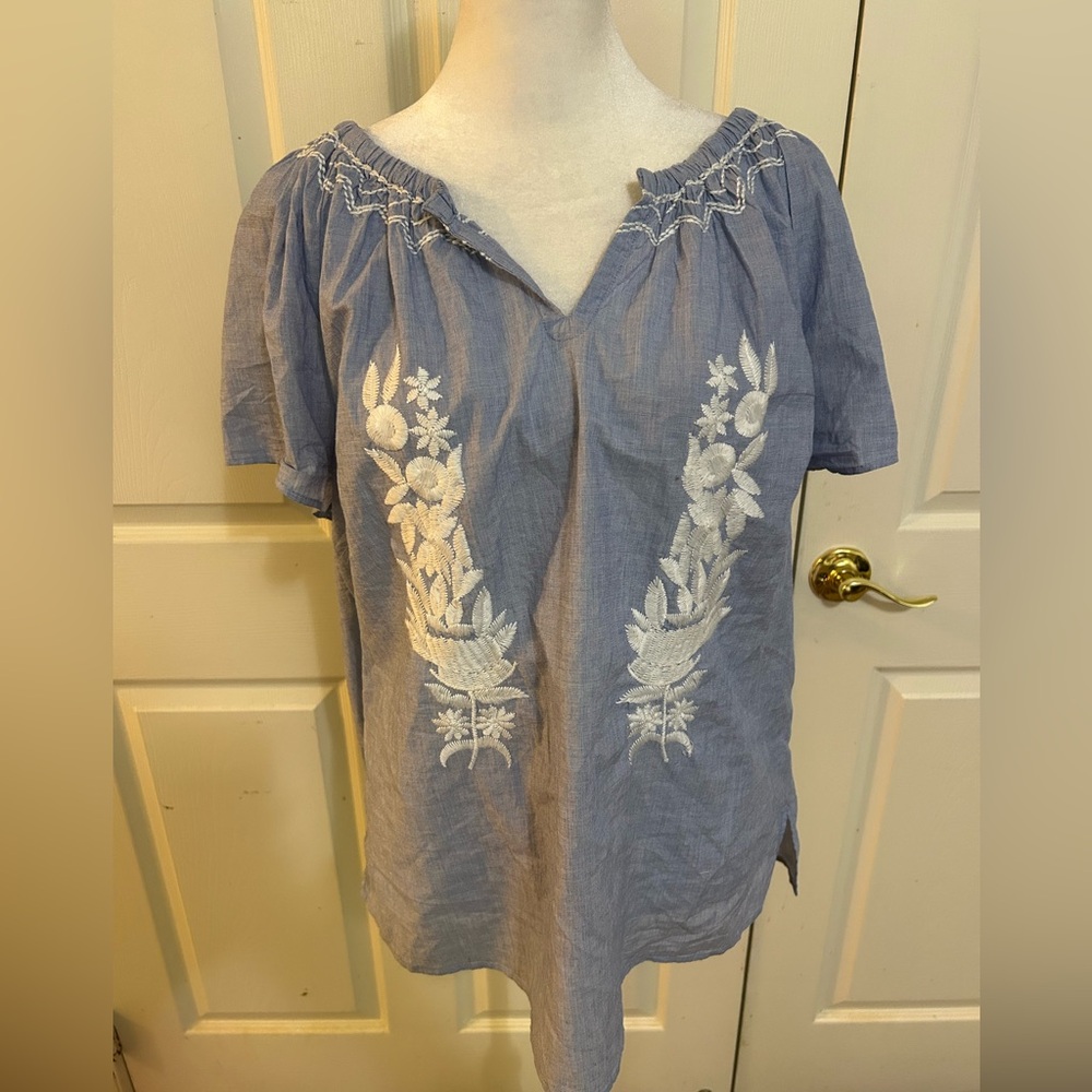 Talbots Embroidered Tunic, Large - image 1